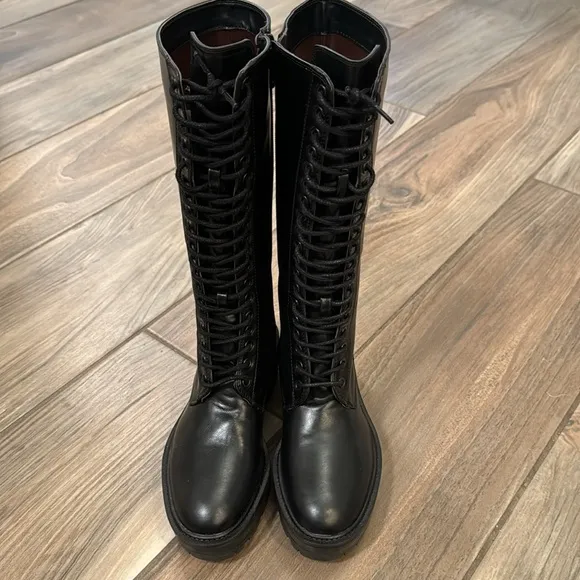 Zara Tall Lace Up Combat Boots