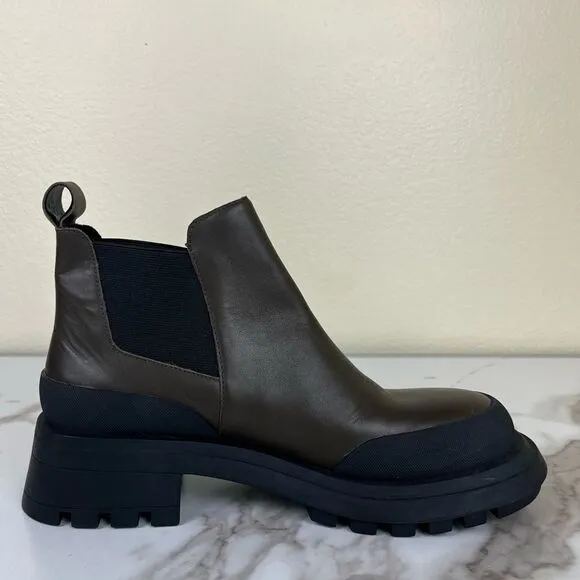 Zara Women Size 9 Brown Leather Chelsea Lug Combat Ankle NEW Jump Boots Chucky
