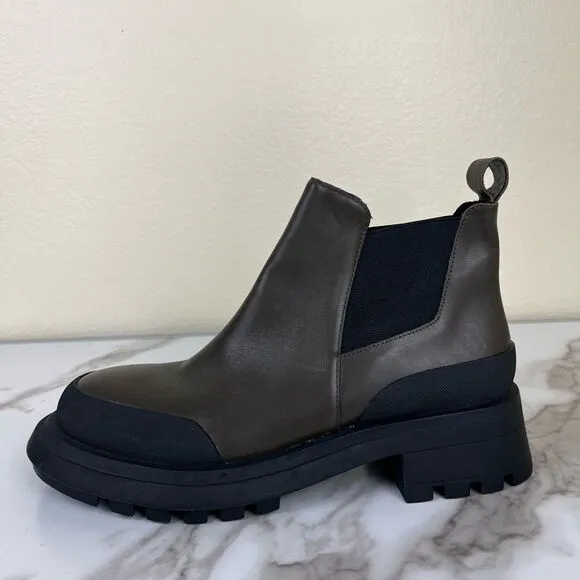 Zara Women Size 9 Brown Leather Chelsea Lug Combat Ankle NEW Jump Boots Chucky